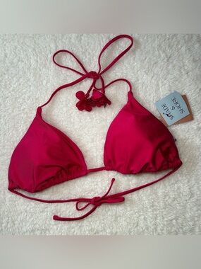 Shade & Shore Women’s Triangle Bikini Top Large NEW